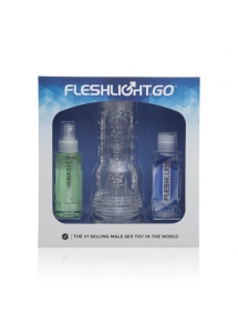 Kompaktowy 3-częściowy zestaw do masturbacji - Fleshlight GO Value Pack Torque Krystaliczny