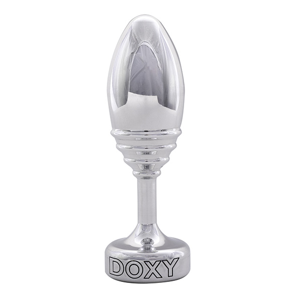 Doxy - Prążkowany Korek Analny 7cm Srebrny Butt Plug Ribbed