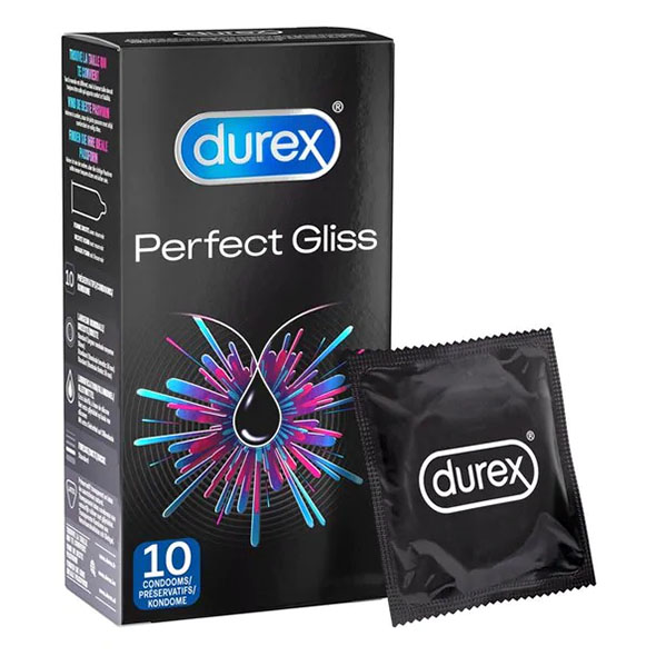 Durex - Prezerwatywy Perfect Gliss Z Dodatkowym Lubrykantem 10 szt