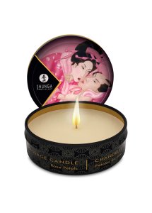 Shunga - Mini Świeca Do Erotycznego Masażu Płatki Róż 30 ml