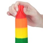 Lovetoy - Silikonowe Tęczowe Dildo Prider Z Jądrami I Przyssawką 19,5 cm