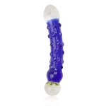 Lovetoy - Szklane Luksusowe Dildo Niebieskie Podgrzewane Lub Chłodzone 19 cm