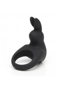 Pierścień wibrujący na penisa - Happy Rabbit Rechargeable Vibrating Rabbit Cock Ring Czarny