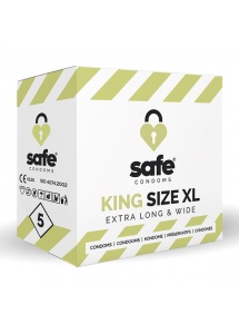 Prezerwatywy XL - Safe King Size XL Condoms 5 szt