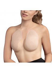Zestaw plastry podnoszące piersi i nakładki na sutki - Bye Bra Breast Lift Pads + Satin Nipple Covers D-F Cieliste  