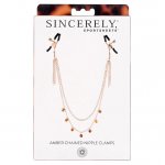 Sportsheets - Bursztynowe Zaciski Na Sutki Z Łańcuszkiem