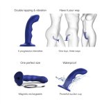 Strap On Me - Dildo Z Funkcją Pulsacji Do Uprzęży Strap-On-Me Niebieskie