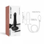 Strap On Me - Pompowane Czarne Dildo Inflatable Dildo