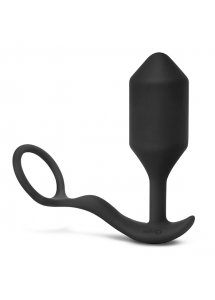 Wibrujący korek analny z pierścieniem na penisa - B-Vibe Vibrating Snug & Tug XL