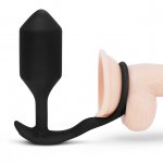 Wibrujący korek analny z pierścieniem na penisa - B-Vibe Vibrating Snug & Tug XL