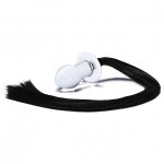 Szklany korek analny z ogonem - Glas Horse Tail Glass Butt Plug  