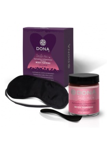 Krem jadalny do ciała - Dona Body Topping  Słodki Lizak + opaska na oczy