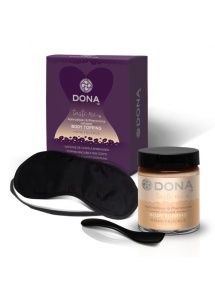 Krem jadalny do ciała - Dona Body Topping  Kwiatowy Nektar + opaska na oczy