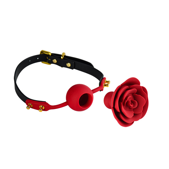 Luksusowy knebel róża z otworem - Zalo Rose Ball Gag  