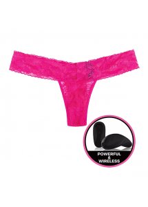 Majteczki wibrujące - Secrets Vibrating Panties Lace Thong Różowy L/XL