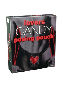 Męskie stringi z cukierków z sercem - Lovers Candy Posing Pouch  