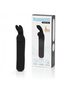 Mini wibrator i masażer łechtaczki - Happy Rabbit Rechargeable Vibrating Bullet Czarny