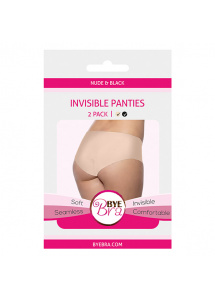 Niewidzialne majtki figi dwupak - Bye Bra Invisible Panties Czarny i Beżowy XL