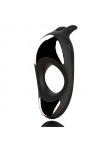 Pierścień na penisa dwa silniki- FeelzToys Zeus Dual Vibe Cock Ring Black  