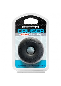 Pierścień na penisa - Perfect Fit SilaSkin Cruiser Ring 6,4 cm Black