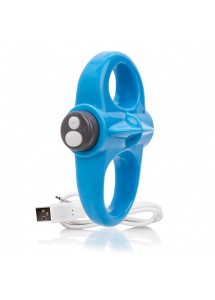 Pierścień wibrujący na penisa - The Screaming O Charged Yoga Vibe Ring  Niebieski