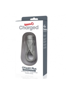 Pierścień wibrujący na penisa - The Screaming O Charged Oyeah Plus Ring  Szary