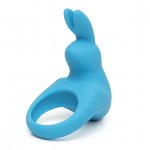 Pierścień wibrujący na penisa - Happy Rabbit Rechargeable Vibrating Rabbit Cock Ring Niebieski