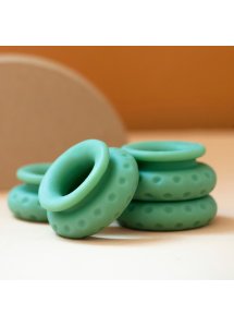 Pierścienie bufory do seksu poszerzone - Ohnut Wider Soft Buffer Rings Sage Cztery sztuki  