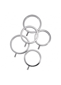 Pierścienie erekcyjne do elektroseksu - ElectraStim Solid Metal Cock Ring Set 5 sizes