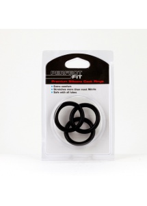 Pierścienie silikonowe - Perfect Fit Silicone 3 Ring Kit XL Black