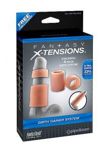 Pipedream - Fantasy X-Tension - zestaw 4 x PIERŚCIENI na penisa + środek czyszczący