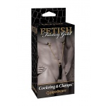 PIPEDREAM Fetish Fantasy Gold - Eleganckie ZACISKI na sutki ZŁOTE skóra