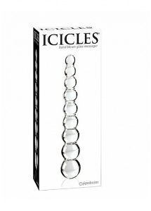 Pipedream Icicles - Plug Dildo szklany No. 2 przezroczysty kulkowy 21cm 