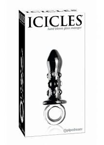 Pipedream Icicles - Plug Dildo szklany No. 37 czarny 15 cm 