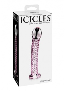 Pipedream Icicles - Plug Dildo szklany No. 53 prążkowany 17,5 cm
