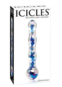 Pipedream Icicles - DILDO szklane przezroczyste fałdy KOLOROWY