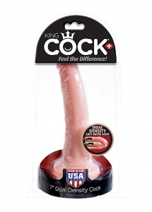 Pipedream King Cock - dildo dual-density JAK PRAWDZIWE naturalne TPE FANTA 18cm (7")