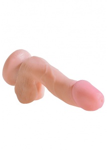 Pipedream King Cock - dildo dual-density z jądrami JAK PRAWDZIWE naturalne TPE FANTA 16cm (6,5")