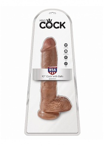 Pipedream King Cock - dildo realistyczne z jądrami JAK PRAWDZIWE śniady 26cm (10")