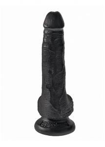 Pipedream King Cock - dildo realistyczne z jądrami JAK PRAWDZIWE czarne 15cm (6")