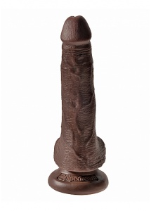 Pipedream King Cock - dildo realistyczne z jądrami JAK PRAWDZIWE brązowe 15cm (6")