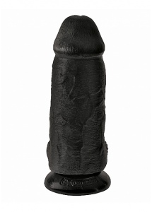 Pipedream King Cock - dildo z jądrami JAK PRAWDZIWE Grubasek czarne 22cm (9")