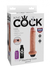 Pipedream King Cock - dildo z wytryskiem + sztuczna sperma - naturalne PVC - 18cm (7")