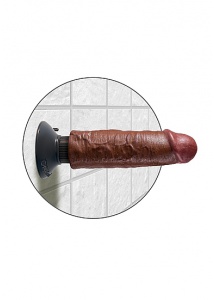 Pipedream King Cock - dildo z WIBRACJAMI MultiSpeed brązowe PVC - 15cm(6")