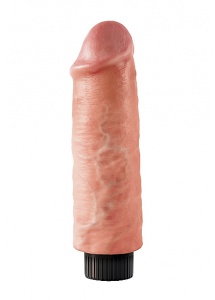 Pipedream King Cock - dildo z WIBRACJAMI MultiSpeed naturalne PVC - 15cm(6")