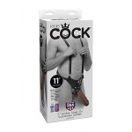 Pipedream King Cock - UPRZĄŻ-PROTEZA z PUSTYM z DILDO 28cm brązowym 