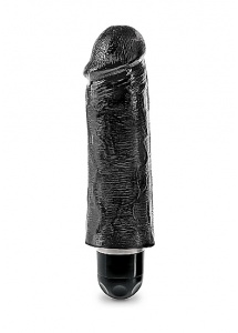 Pipedream King Cock - dildo realistyczne CZARNE, wibracje, PVC - 13cm (5")