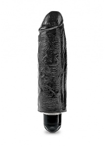 Pipedream King Cock -  dildo realistyczne WIBRACJE, czarne PVC - 15cm (6")