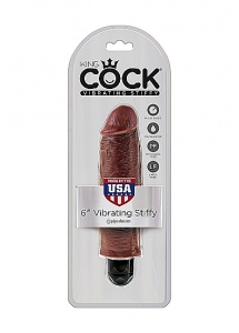 Pipedream King Cock - dildo realistyczne WIBRACJE, brązowe PVC - 15cm (6")