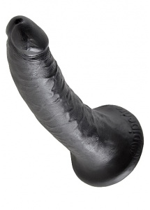 Pipedream King Cock - dildo realistyczne DUŻE miękkie, CZARNE  PVC - 20cm (7")